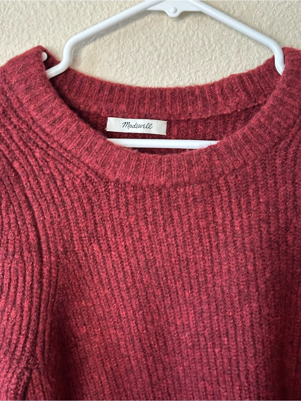 Madewell women's Ribbed Crewneck Sweater in Deep Wine size S/ NWOT 1117 - Picture 2 of 3